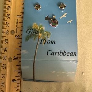 Iridescent Mystic Topaz Pendant & Stud Earring Set